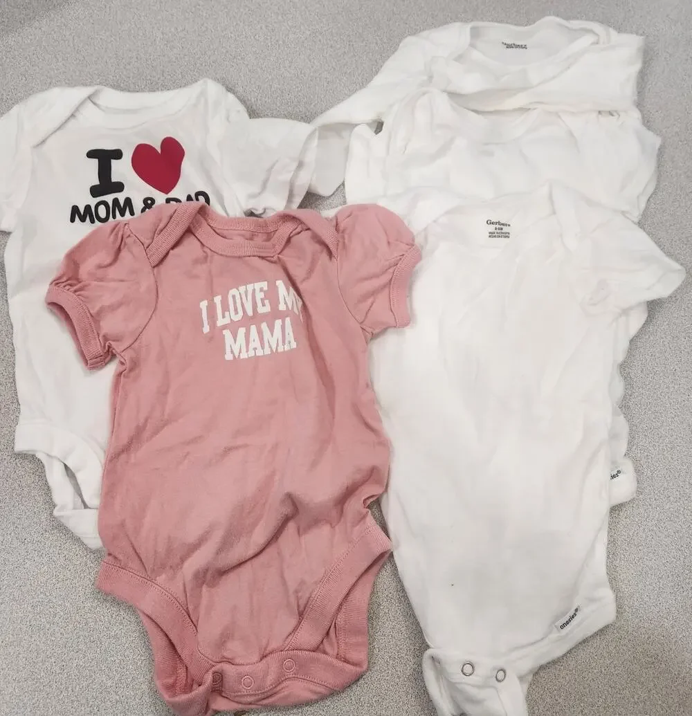 Mixed Bundle of Baby Girl Body Suits 5 pieces 6-9 Months Short Sleeves,mkj
